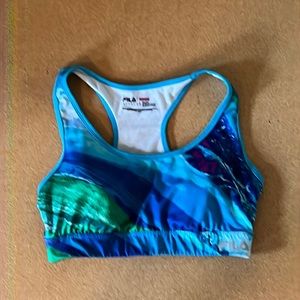 FILA Large running sports bra wave print